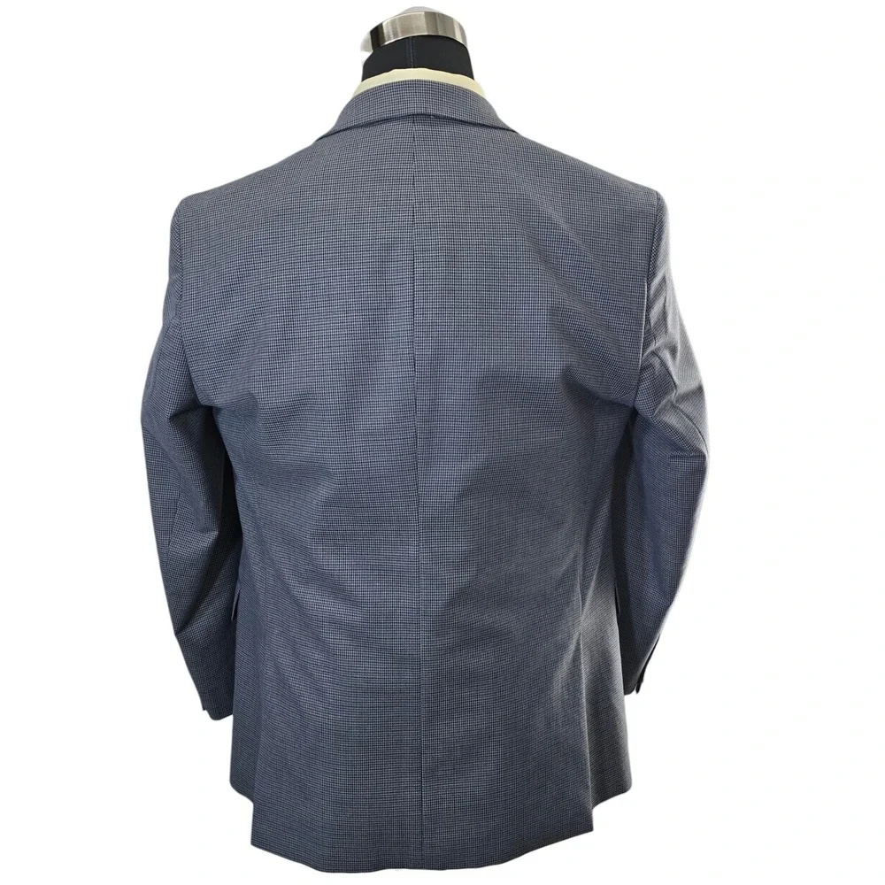 Stafford Mens 44 Reg Classic Fit Year Round Sport‎ Coat Blazer Blue Check